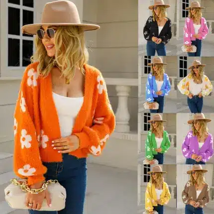 Casual Flower Cardigan For Women