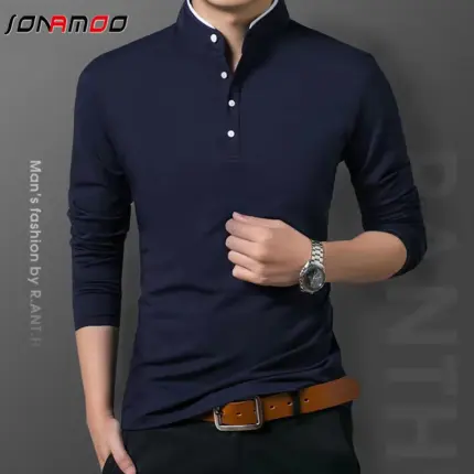 Formal Long Sleeve Polo T-shirt For Men