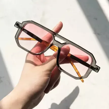 Unisex Double Bridge Gradient Sunglasses